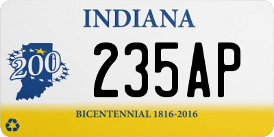 IN license plate 235AP