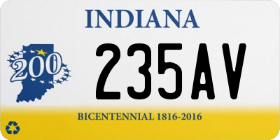 IN license plate 235AV