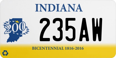 IN license plate 235AW