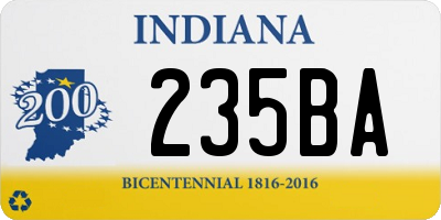 IN license plate 235BA