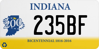 IN license plate 235BF