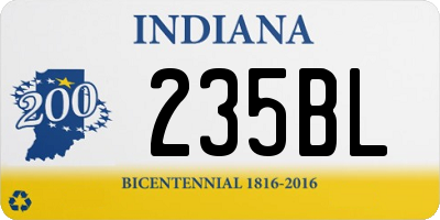 IN license plate 235BL