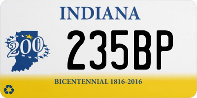 IN license plate 235BP