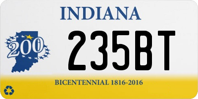 IN license plate 235BT