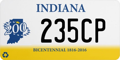 IN license plate 235CP