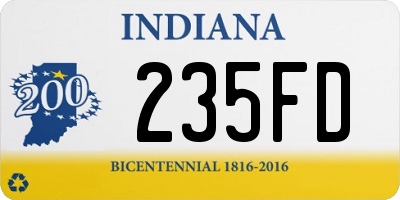 IN license plate 235FD