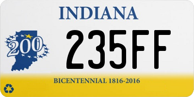 IN license plate 235FF