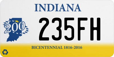 IN license plate 235FH