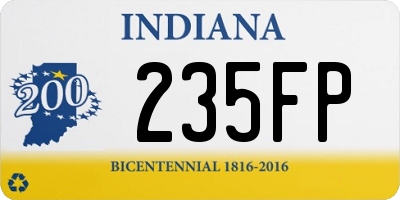 IN license plate 235FP