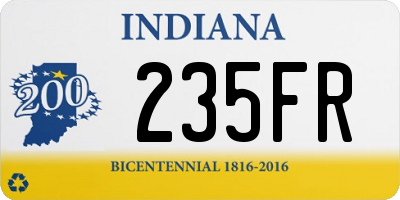 IN license plate 235FR