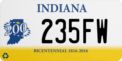 IN license plate 235FW