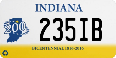 IN license plate 235IB