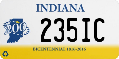 IN license plate 235IC
