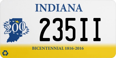 IN license plate 235II