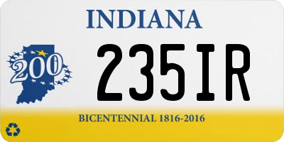 IN license plate 235IR