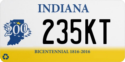 IN license plate 235KT