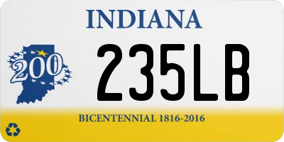 IN license plate 235LB
