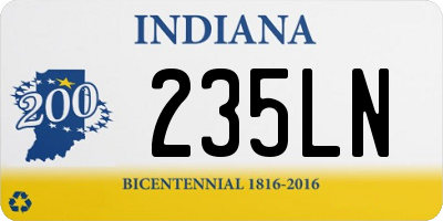 IN license plate 235LN