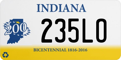 IN license plate 235LO