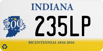 IN license plate 235LP