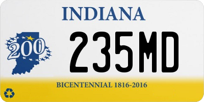 IN license plate 235MD