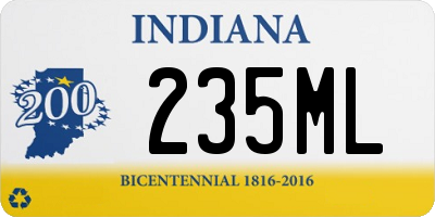 IN license plate 235ML