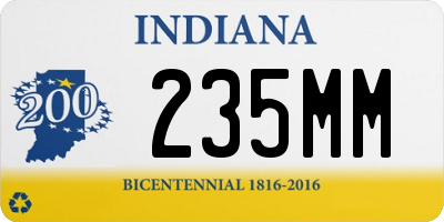 IN license plate 235MM