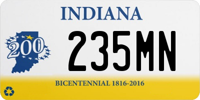 IN license plate 235MN