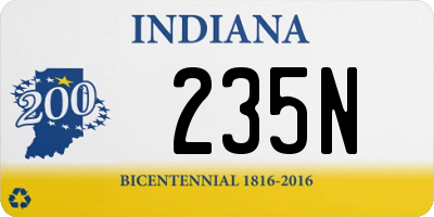 IN license plate 235N