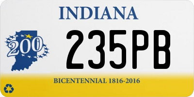 IN license plate 235PB