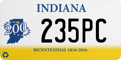 IN license plate 235PC