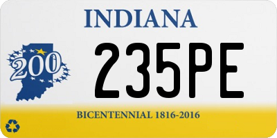 IN license plate 235PE