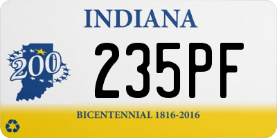 IN license plate 235PF