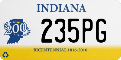 IN license plate 235PG