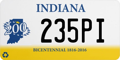 IN license plate 235PI