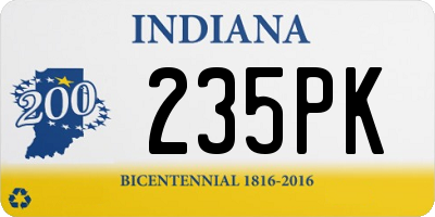 IN license plate 235PK