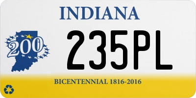 IN license plate 235PL