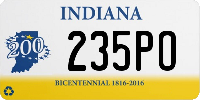 IN license plate 235PO