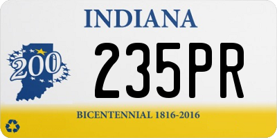 IN license plate 235PR