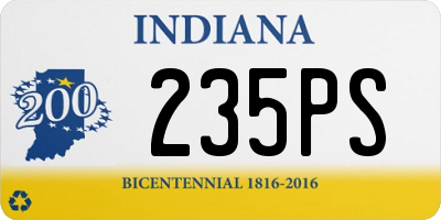 IN license plate 235PS