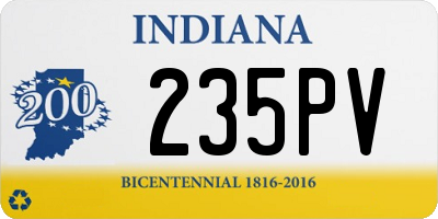 IN license plate 235PV