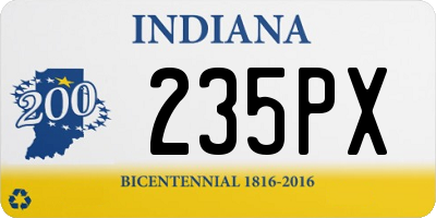 IN license plate 235PX