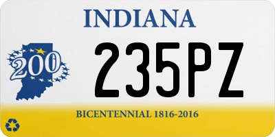 IN license plate 235PZ