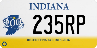 IN license plate 235RP