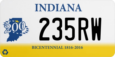 IN license plate 235RW