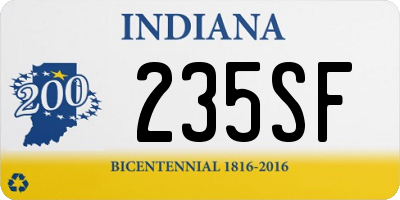 IN license plate 235SF