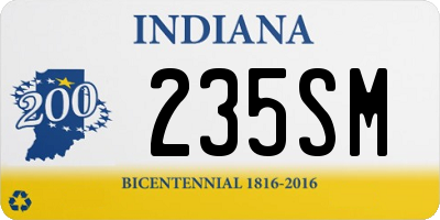 IN license plate 235SM