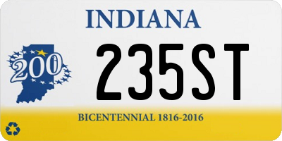 IN license plate 235ST