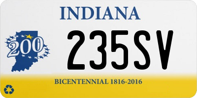 IN license plate 235SV