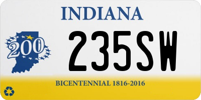 IN license plate 235SW